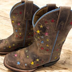 Dan Post Starlett Star Cowboy Boots Size Little girl 12